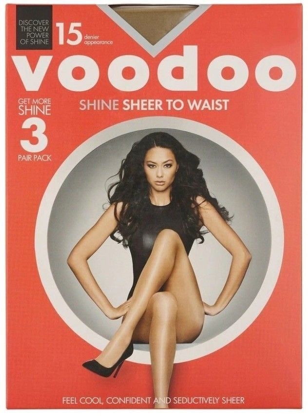 Voodoo Shine Sheer to Waist Stockings 3 Pkt (Red)